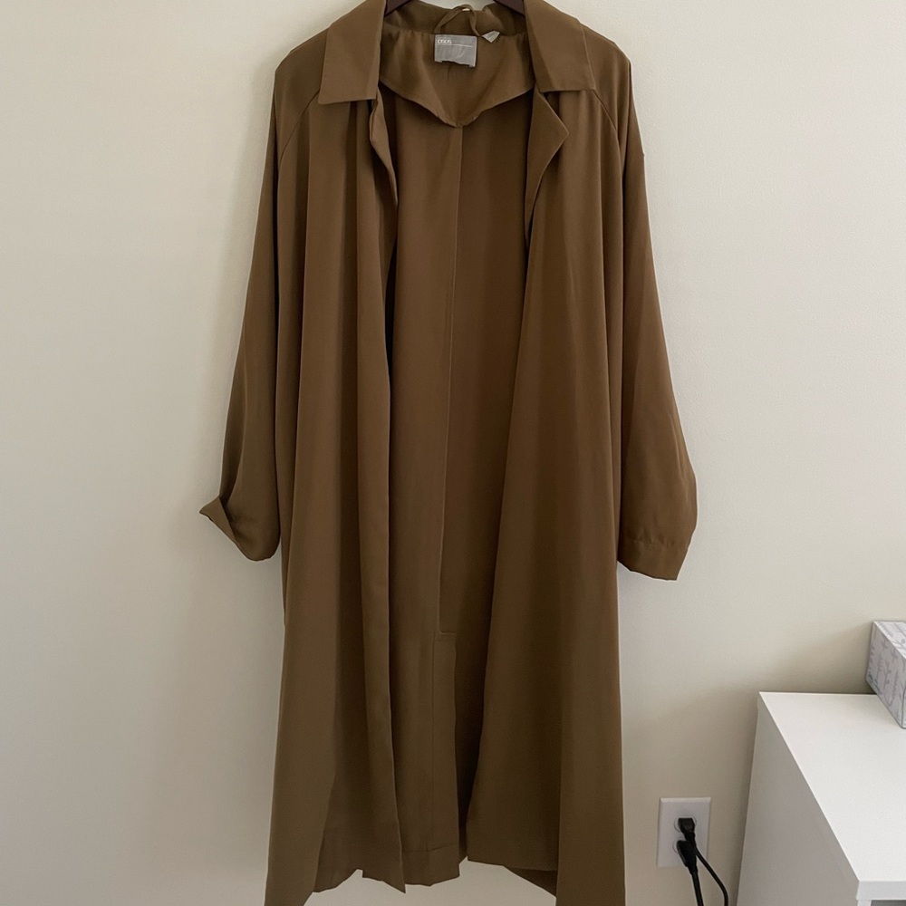 ASOS Long Casual Trench in Dark Green in US Size 12